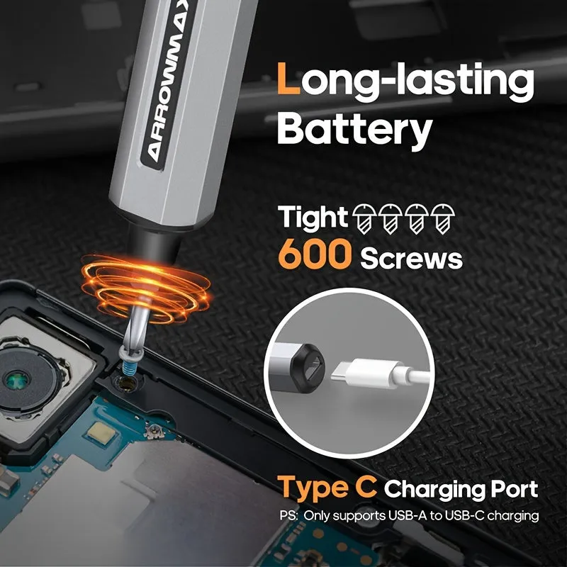 1set 102 In 1 Precision Electric Screwdriver Set, 96 Magnetic Bits, Rechargeable Mini Cordless Screwdriver With 4 LED Lights For Phone, Laptop, Watches, Glasses, RC, DIY Repair Tools