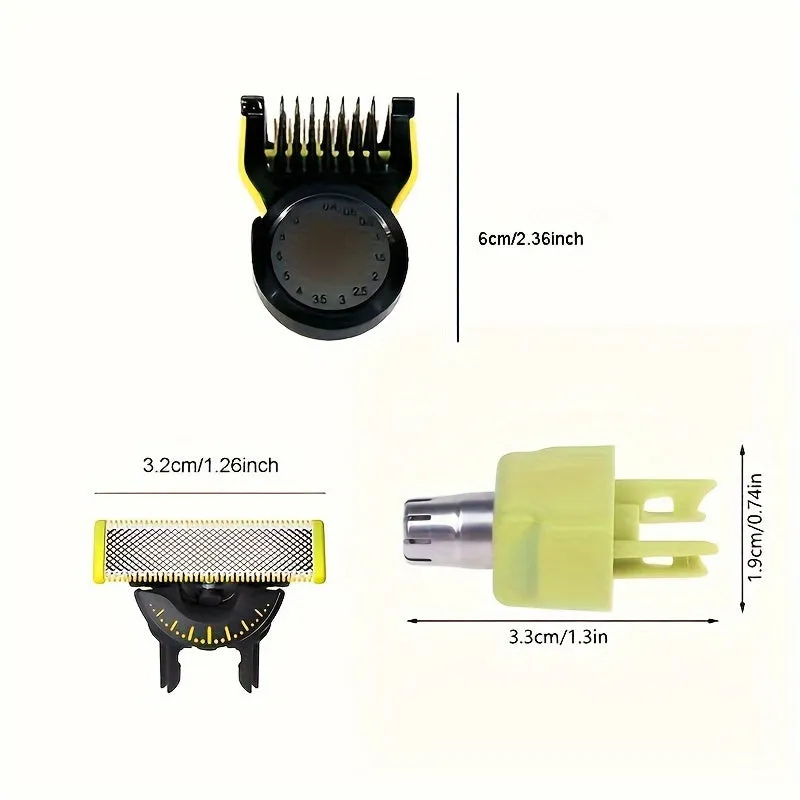 3cps/Set 360° Shaver Face And Body Hybrid Electric Trimmer Replacement Blade And Nose Hair Trimmer Replacement Blades Heads Accessories For Norelco One Blad