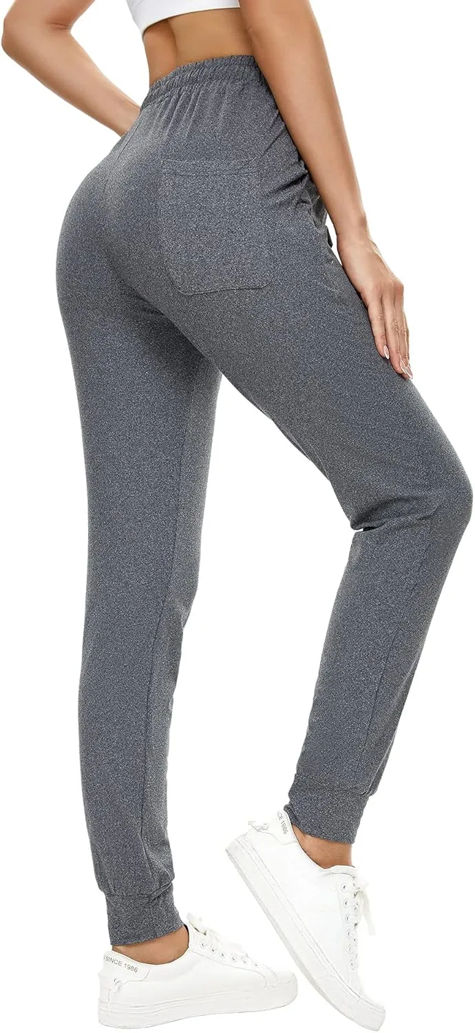 BATHRINS Women Tapered Joggers with Pockets  Casual Yoga High Waist Sweatpants