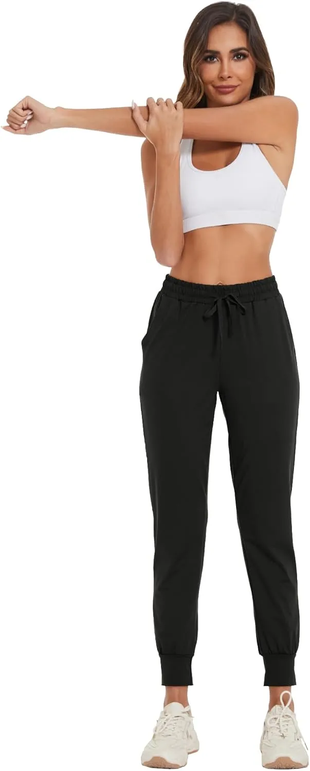 BATHRINS Women Tapered Joggers with Pockets  Casual Yoga High Waist Sweatpants