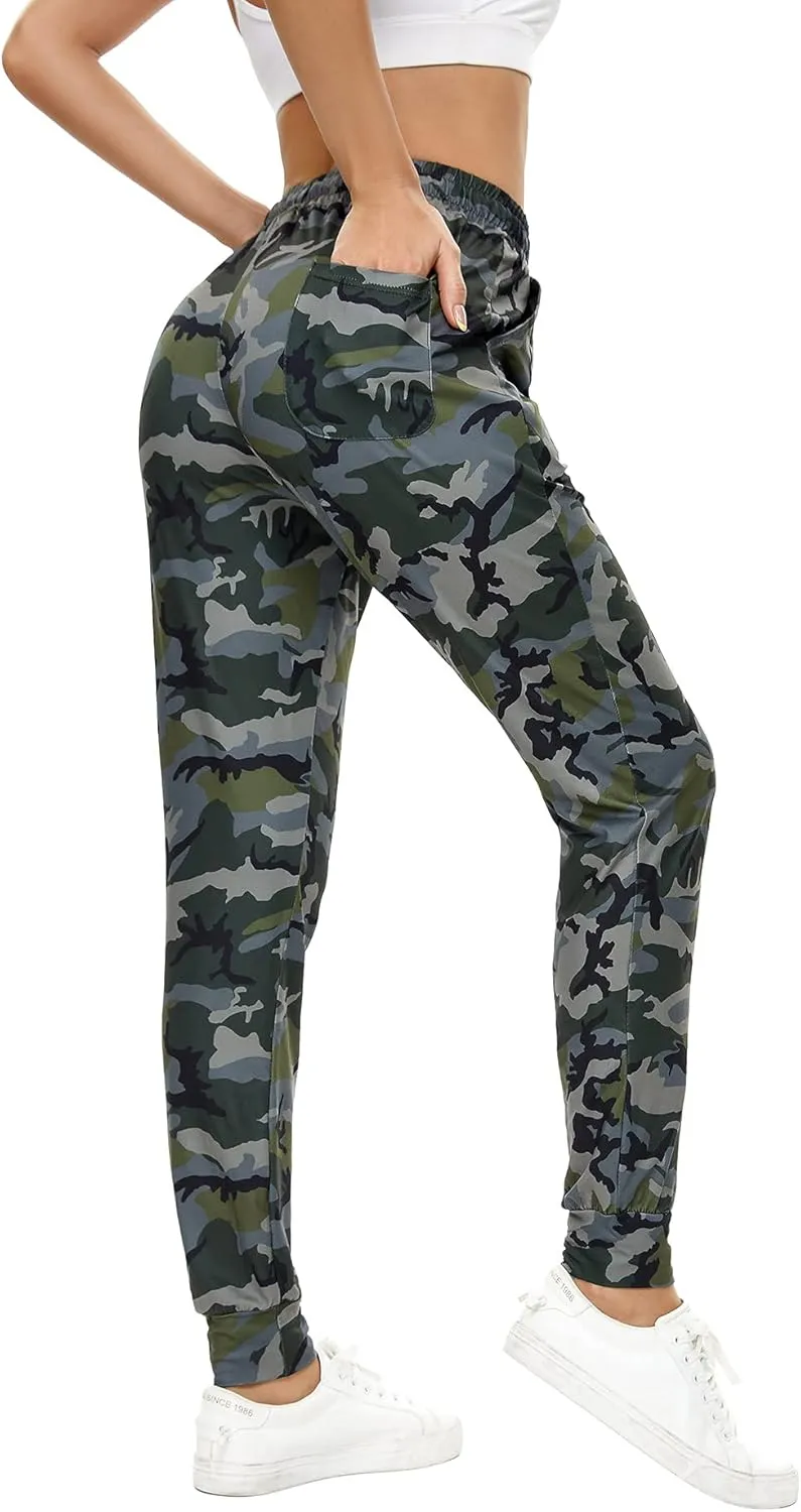 BATHRINS Women Tapered Joggers with Pockets  Casual Yoga High Waist Sweatpants