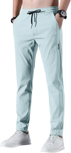 Bevawear Glide Pants Mens Slim Fit Breathable Quick Dry Pants Pull-On Elastic Waist Athletic Joggers with Pockets