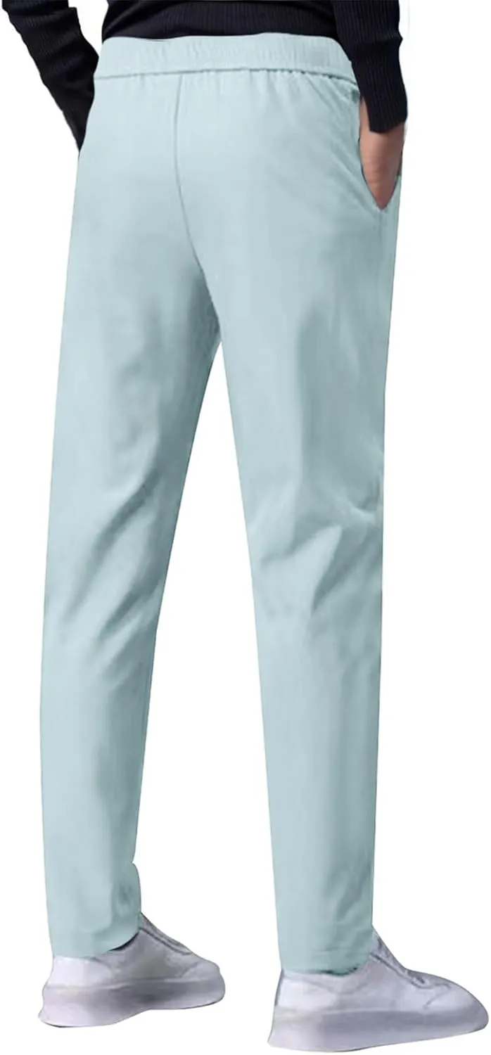Bevawear Glide Pants Mens Slim Fit Breathable Quick Dry Pants Pull-On Elastic Waist Athletic Joggers with Pockets