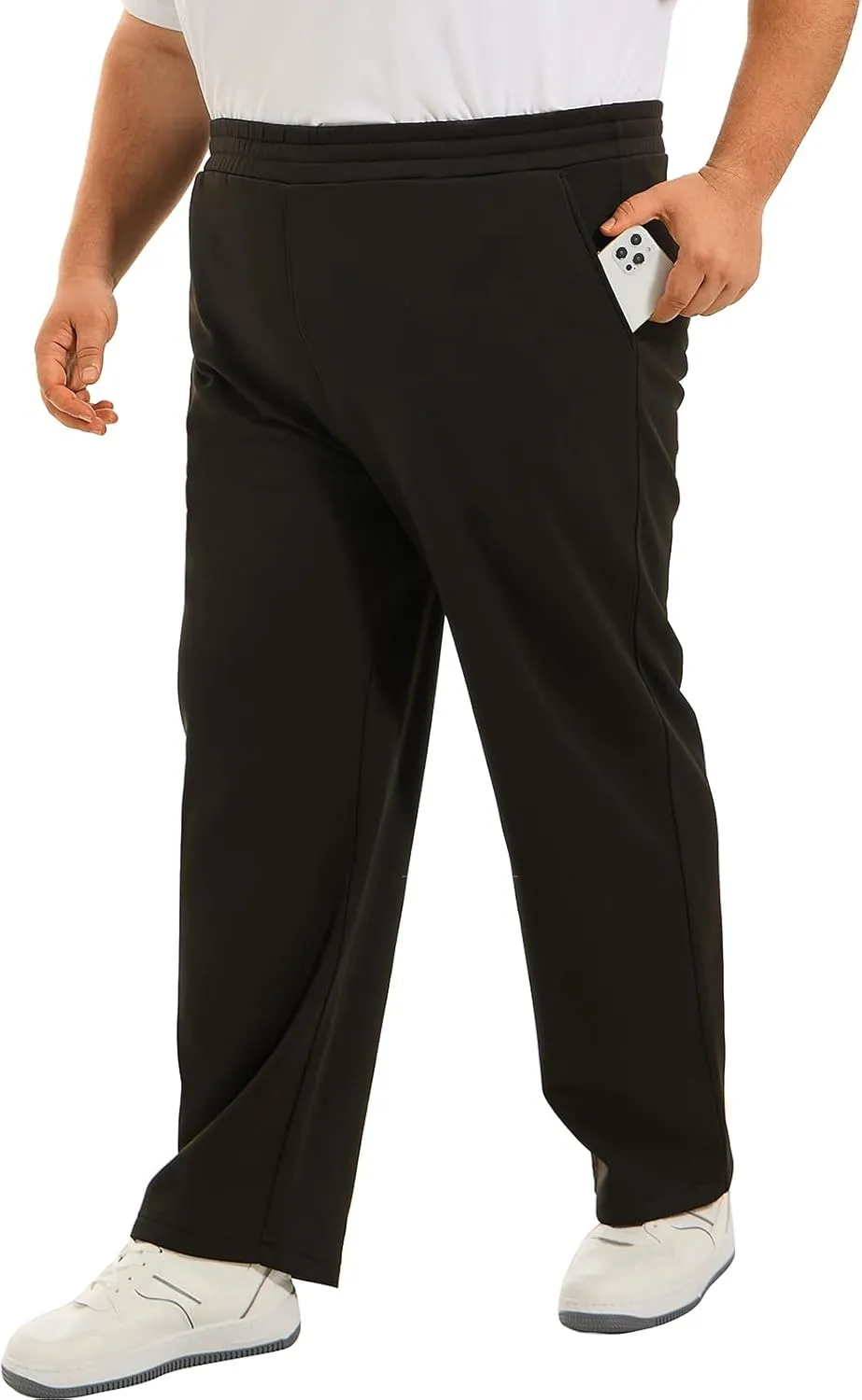 Big Mens Fleece Sweatpants 32" Inseam Water-Resistant Joggers Warm-up 3XL-6XL