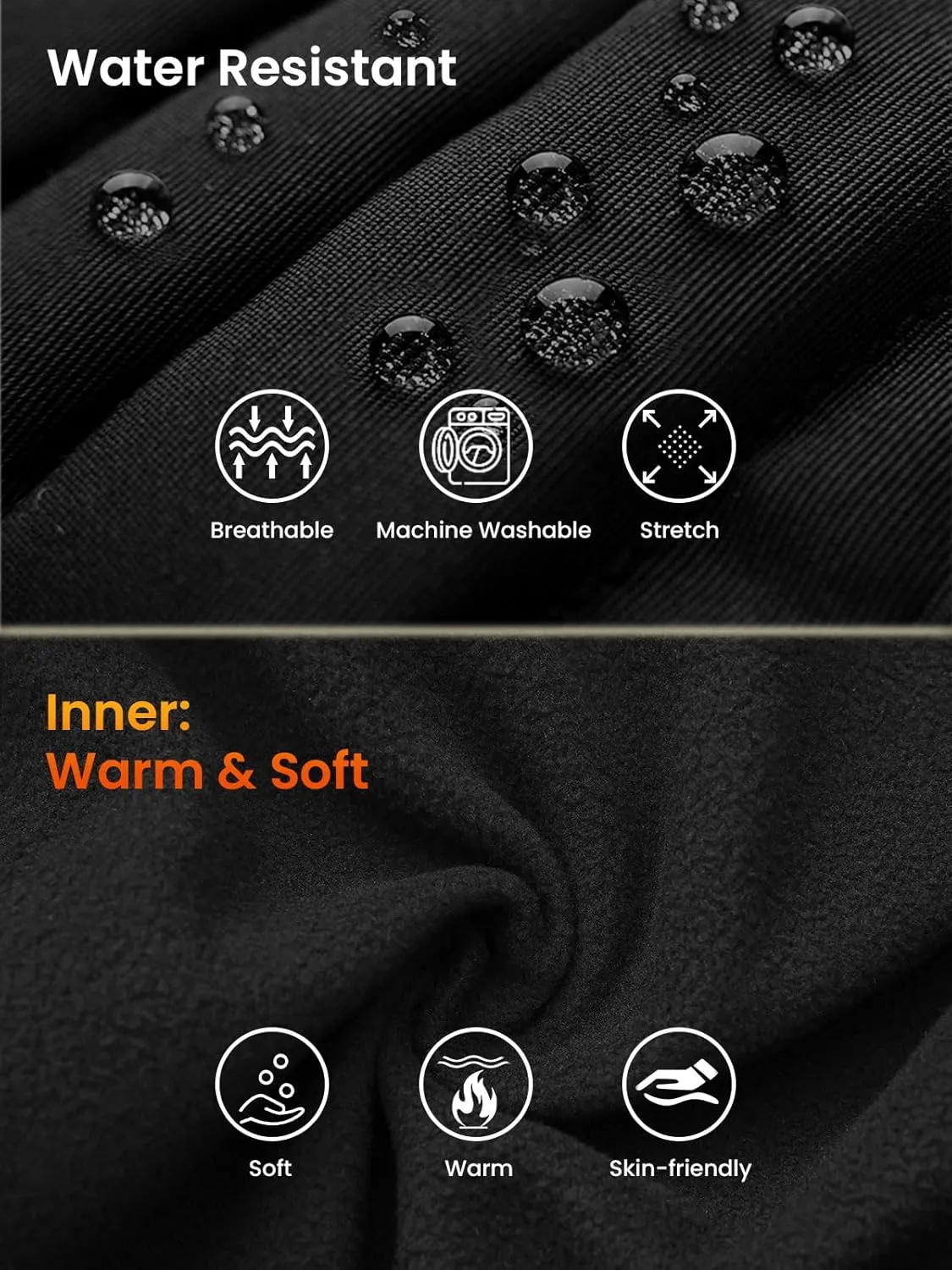 Big Mens Fleece Sweatpants 32" Inseam Water-Resistant Joggers Warm-up 3XL-6XL