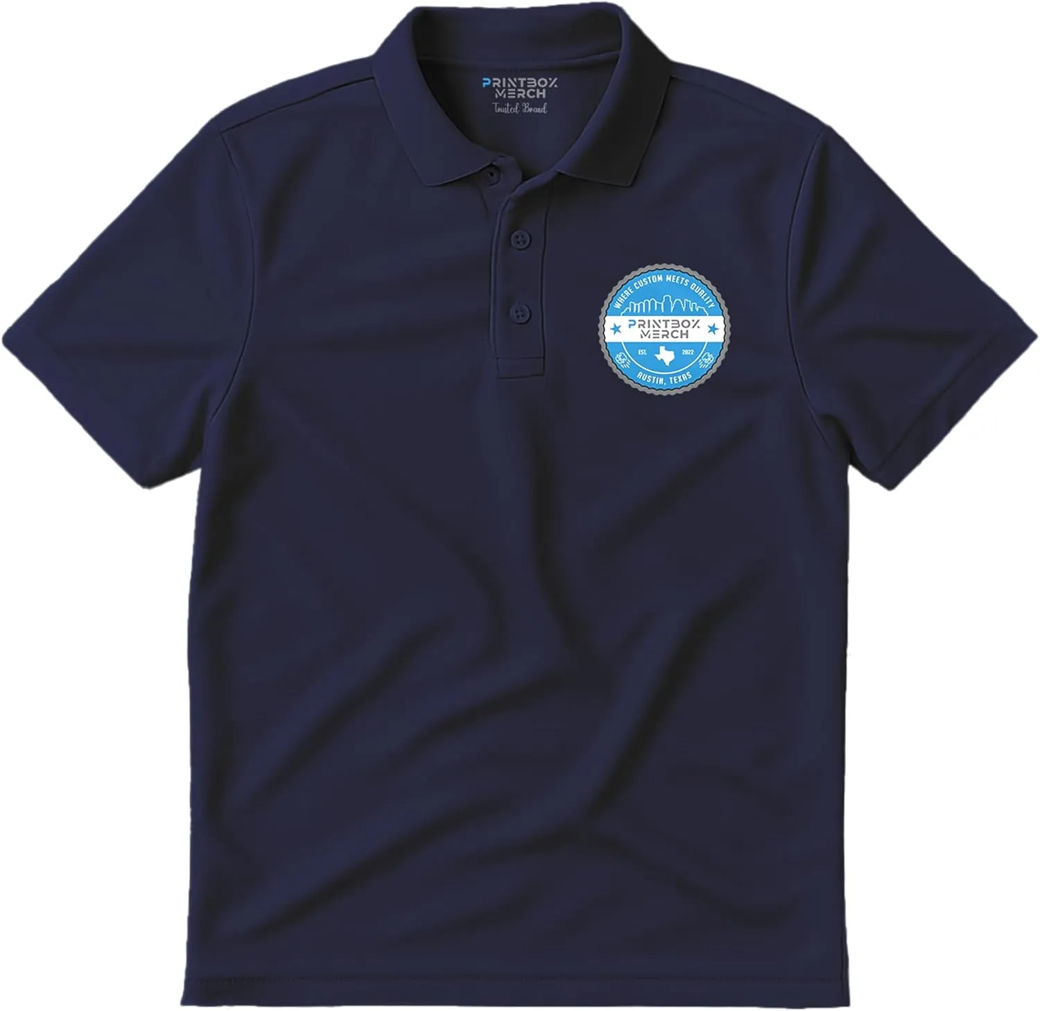 Custom Polo Shirts for Men, Add Any Logo or Text, Mens Polo Shirts Perfect for Golf, Work, Leisure, Short Sleeve Shirt