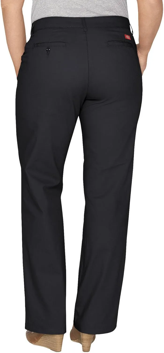 Dickies Women's Plus-Size Relaxed Straight Stretch Twill Pant