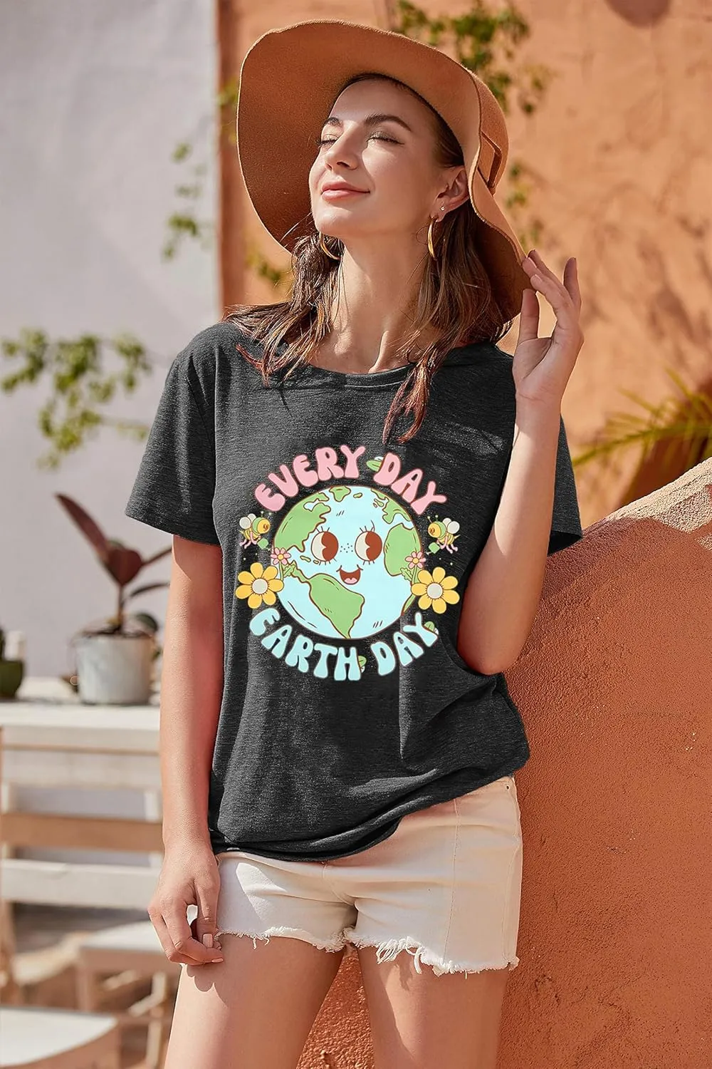 Earth Day Shirt for Women Every Day Earth Day Shirt Environmental Nature Lover Short Sleeve Tops
