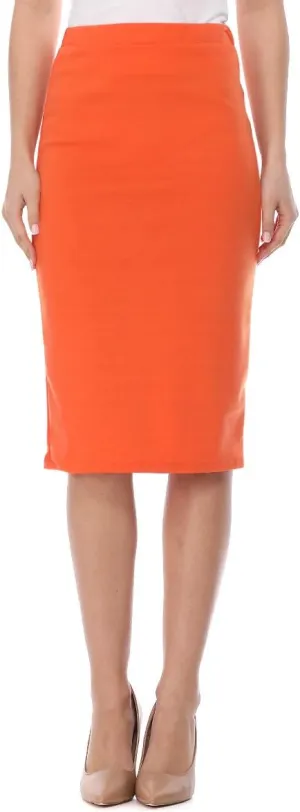 FashionJOA Women's High Waist Pencil Solid Knee Length Office Work Skirt