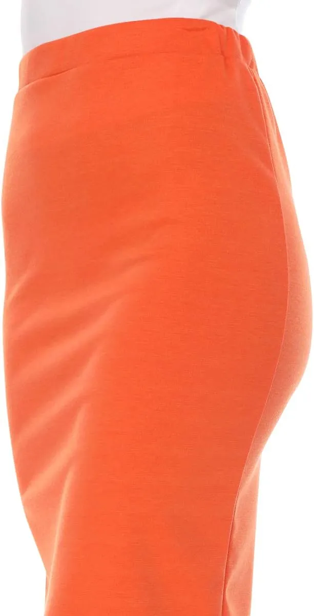 FashionJOA Women's High Waist Pencil Solid Knee Length Office Work Skirt