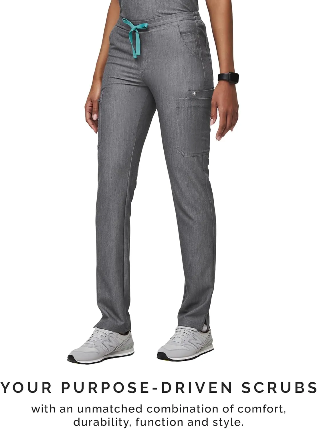FIGS YOLA Skinny Scrub Pants for Women  Slim Fit, Straight Leg, 11 Pockets 4-Way Stretch, Anti-Wrinkle