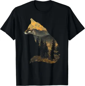 Fox Forest Nature Lover Mountains Hiking Camping Bushcraft T-Shirt