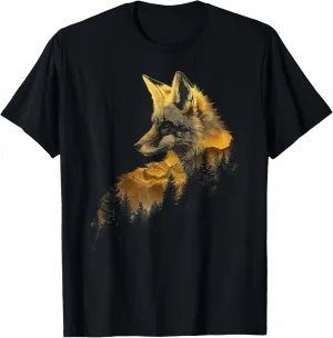 Fox Forest Nature Lover Mountains Hiking Camping Hunting T-Shirt
