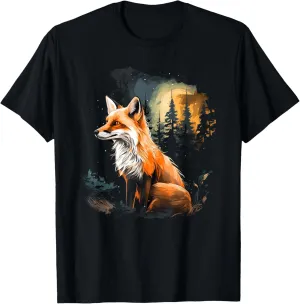 Fox Forest Nature Lover Mountains Hiking Camping Hunting T-Shirt