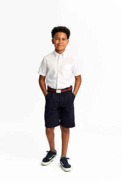French Toast Boys School Uniform Short Sleeve Oxford Shirt - White - SE9003