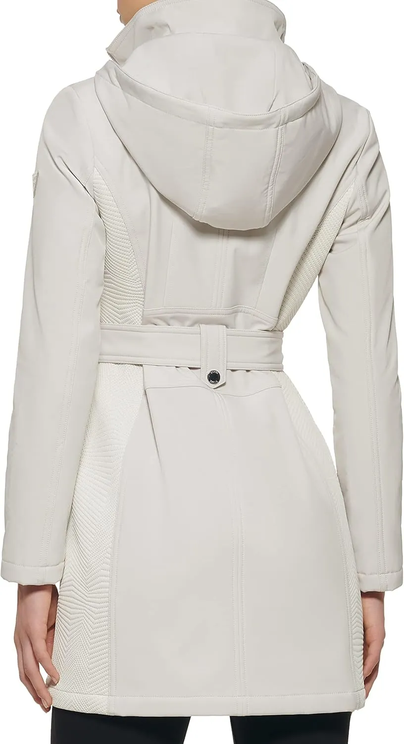 GUESS Softshell Coat Casual, Transitional Jacket for Women, Fall to Winter Wardrobe