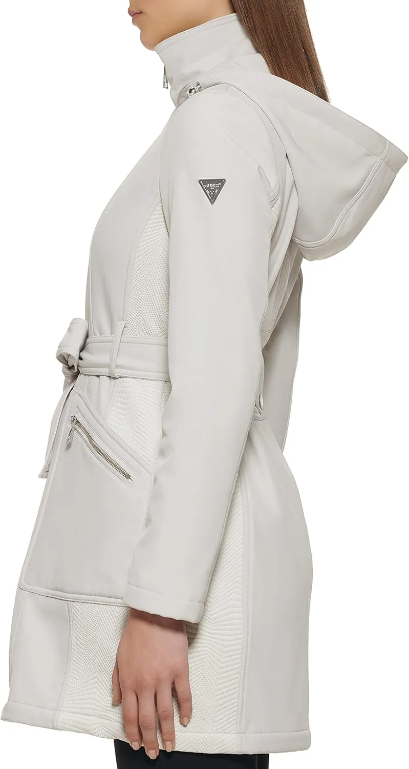 GUESS Softshell Coat Casual, Transitional Jacket for Women, Fall to Winter Wardrobe