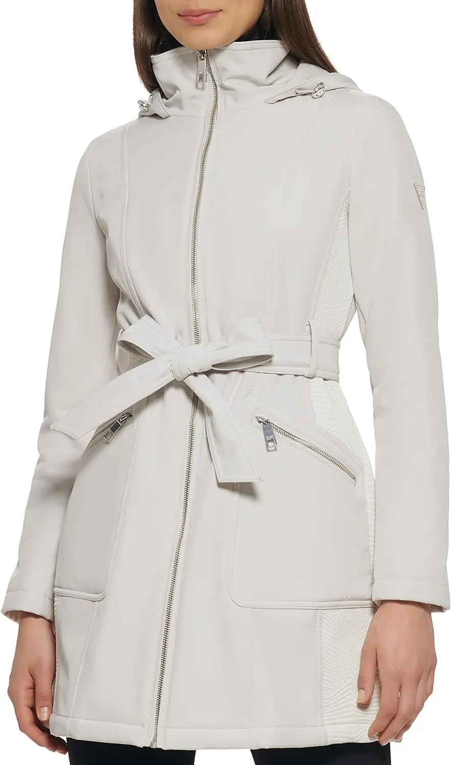 GUESS Softshell Coat Casual, Transitional Jacket for Women, Fall to Winter Wardrobe