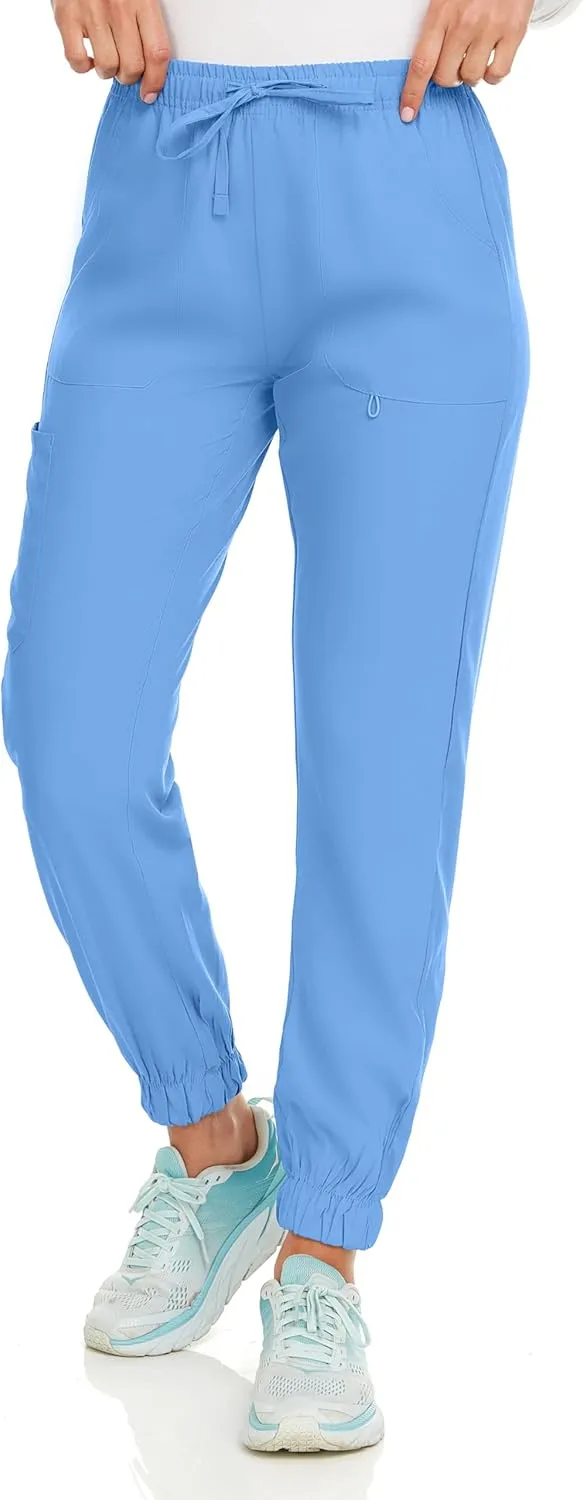 Hey Collection Mid Rise 4 Pockets Medical Scrub Jogger 4-Way Stretch
