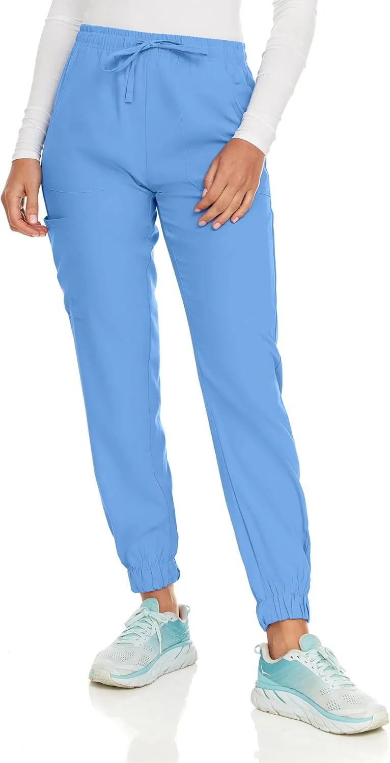 Hey Collection Mid Rise 4 Pockets Medical Scrub Jogger 4-Way Stretch