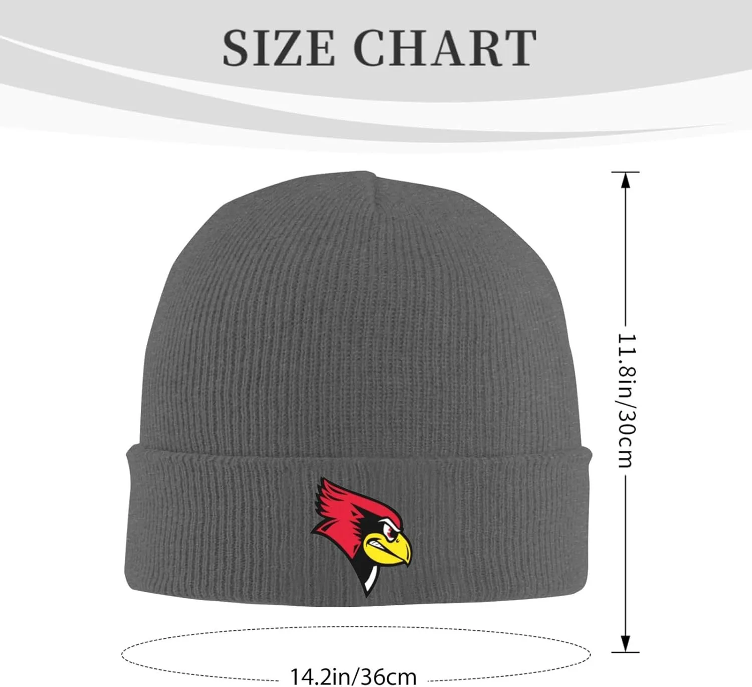 Illinois State University Logo Classic Warm Winter Knit Cap Fleece Lined Beanie Hat