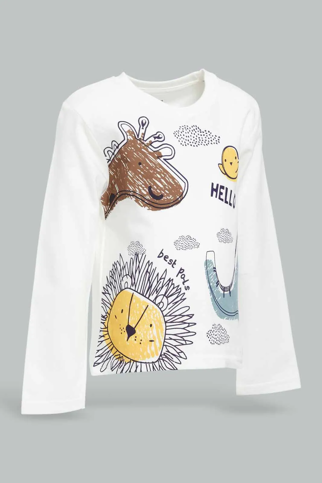 Infant Boys Ecru Elephant T-Shirt