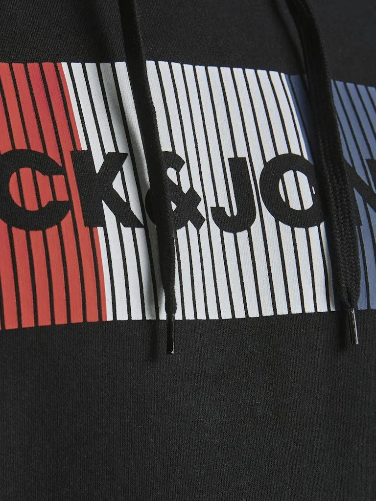 Jack & Jones Corp Logo Black Hoodie Black