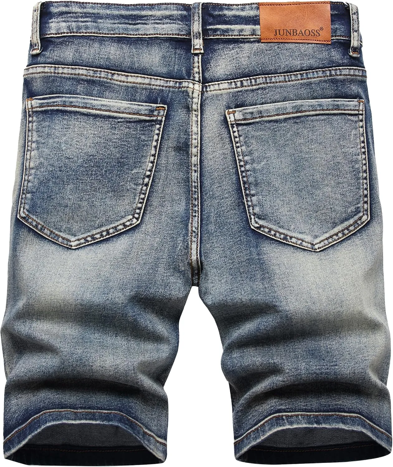 JUNBAOSS Men's Slim Fit Stretch Denim Shorts Ripped Skinny Jean Shorts for Men,Fashion Straight Comfort Flex Waist Short