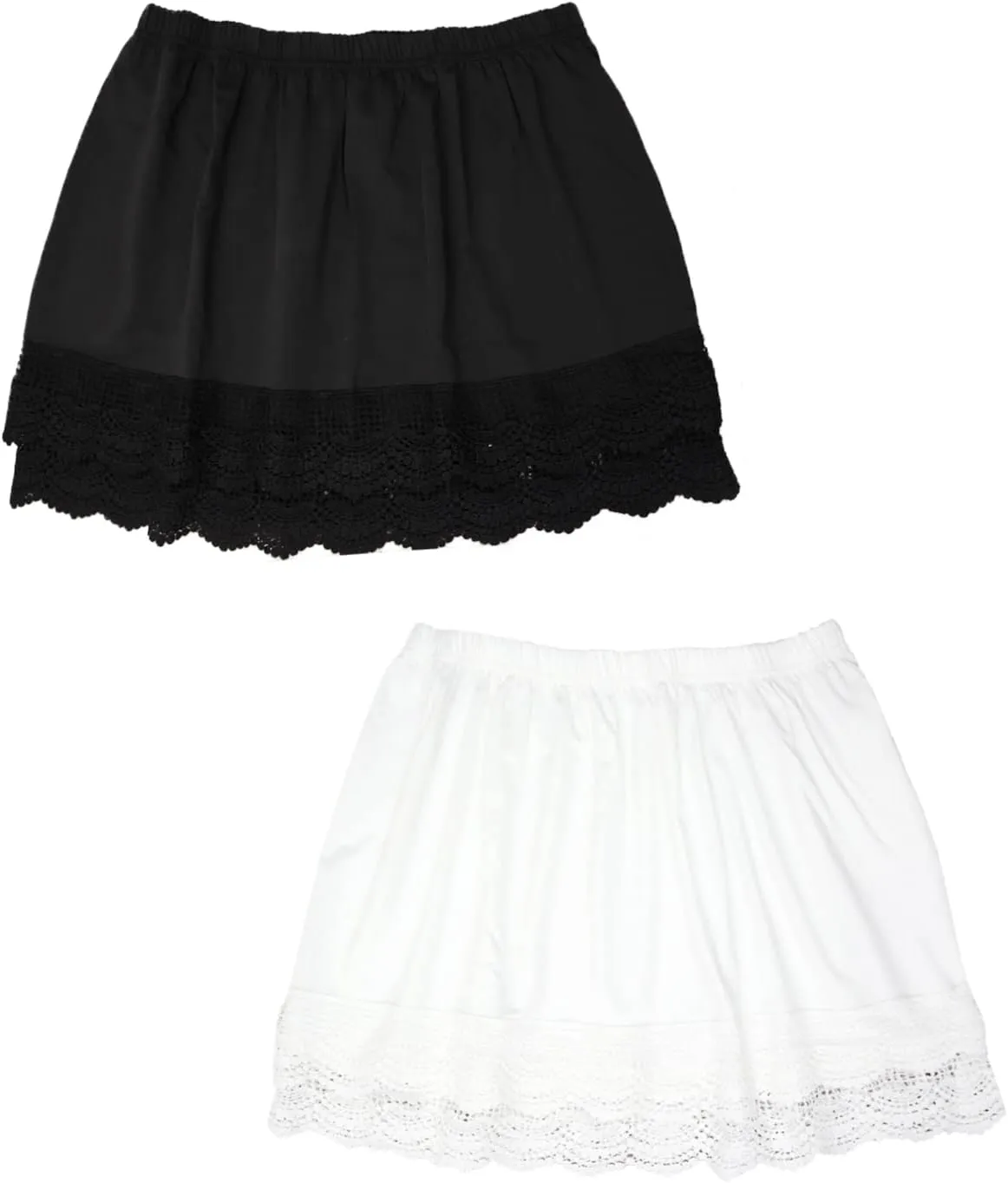 Lace Shirt Extender for Women Plus Size Underskirt Elastic Waist Half Slip Mini Skirts