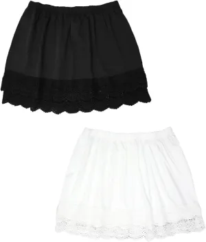 Lace Shirt Extender for Women Plus Size Underskirt Elastic Waist Half Slip Mini Skirts