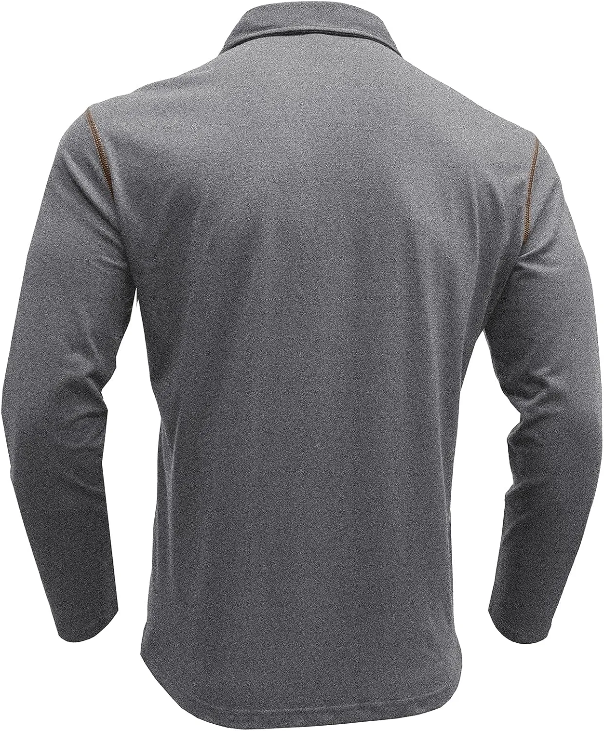 Men's Long Sleeve Polo Shirts, Casual Business Cotton Blend Thermal Button Down Golf Shirt with Pocket