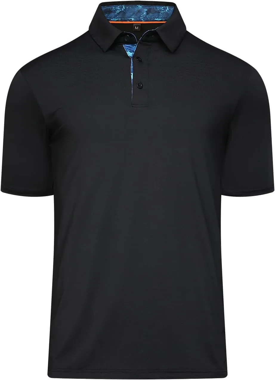 Men's Polo Shirt Performance UPF 50  Sun Protection Quick Dry Lightweight Breathable Golf Short Sleeve