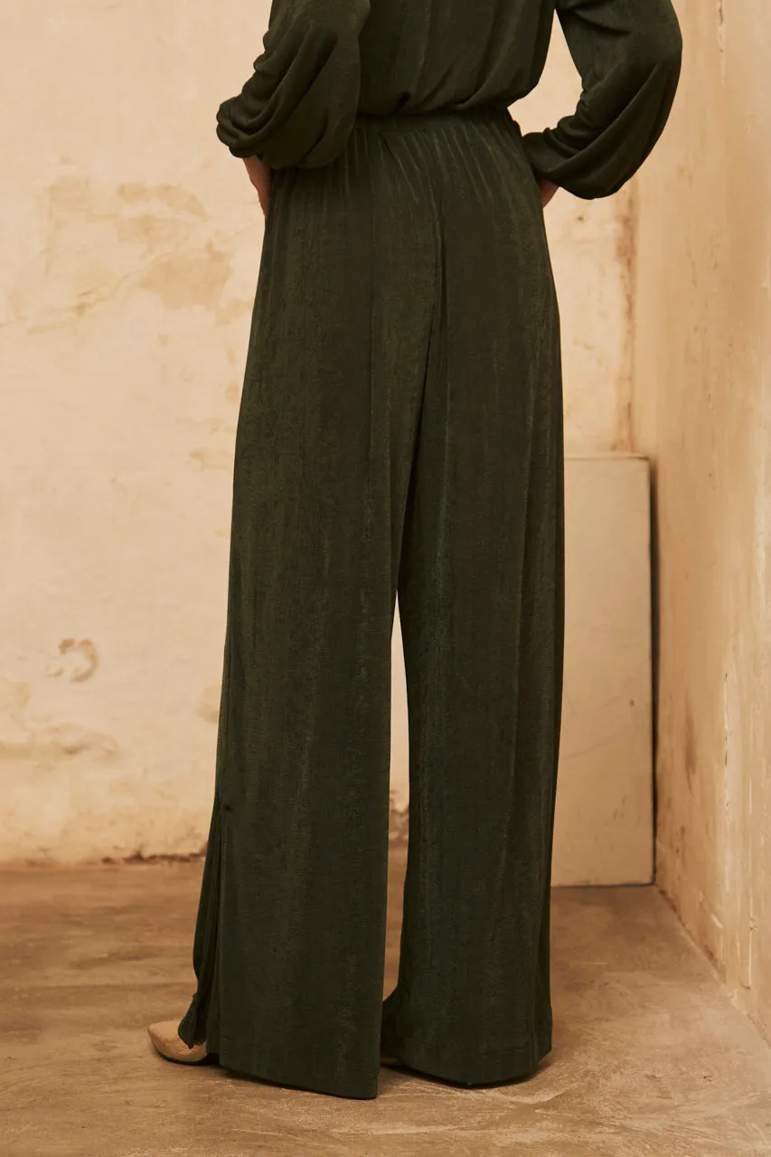 NKN Hera Green Palazzo Trousers