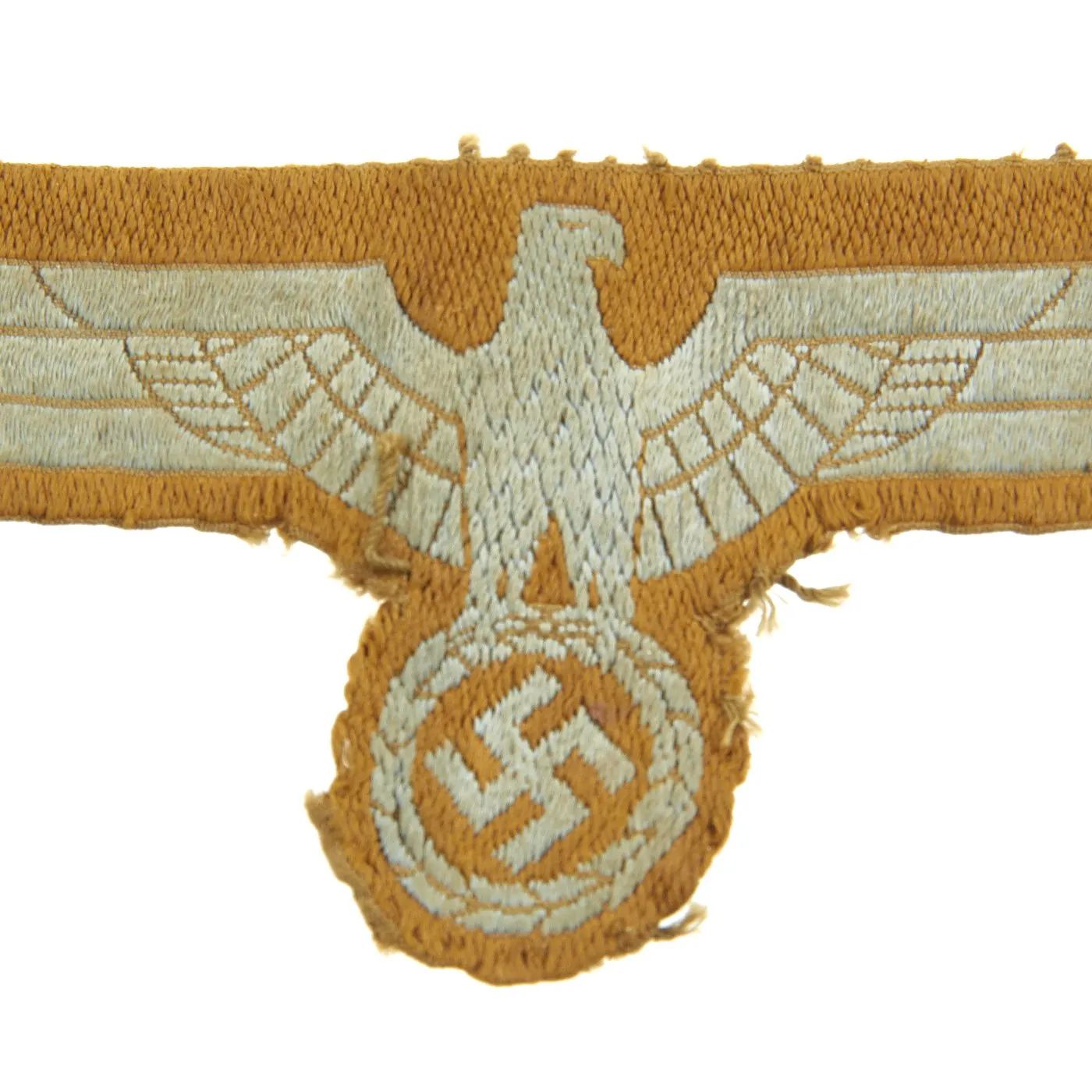 Original German WWII Afrika Korps Cut-Off Eagle Embroidered BeVO Style Insignia