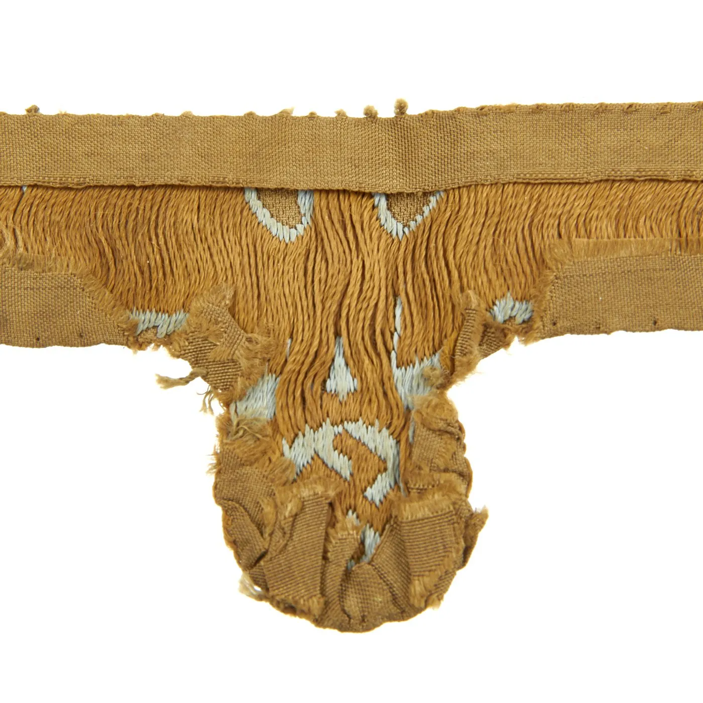 Original German WWII Afrika Korps Cut-Off Eagle Embroidered BeVO Style Insignia