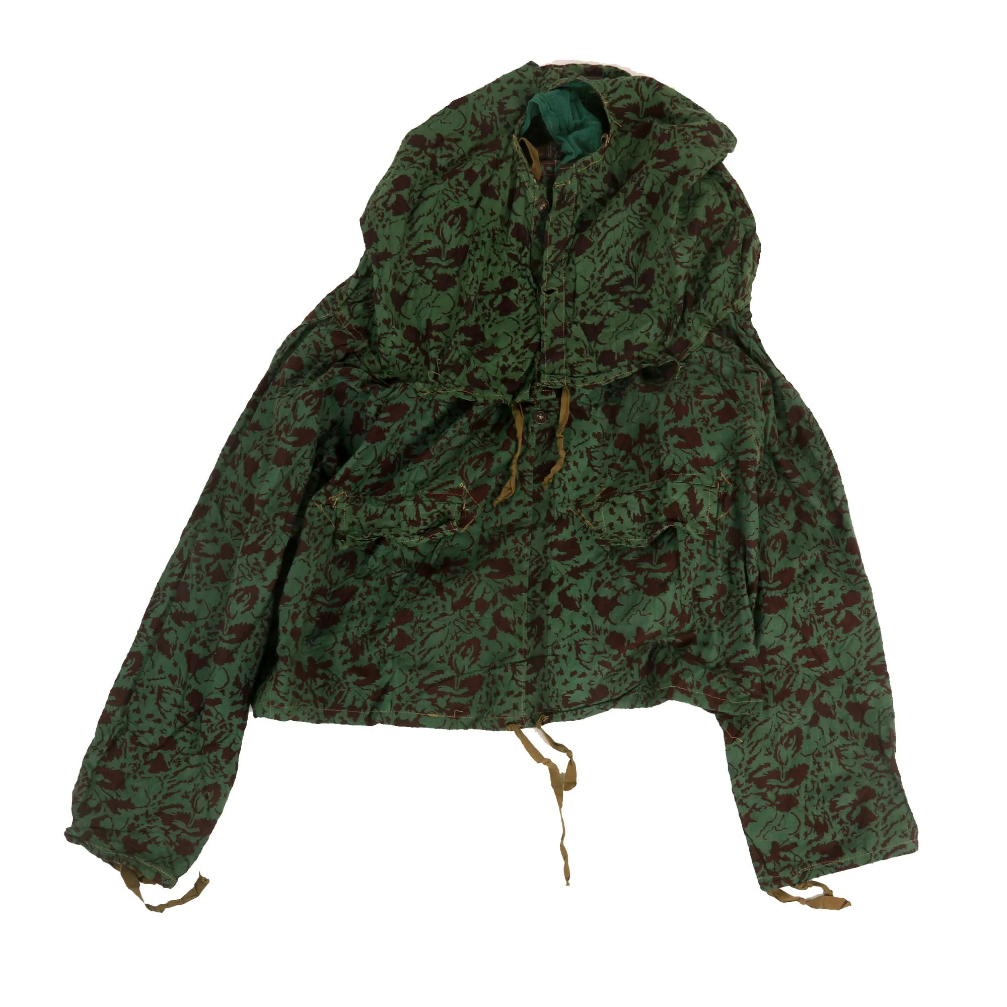 Original Romania Cold War Era Circa 1960s “Inverse Leaf” Camouflage Sniper Smock with Trousers - No Romanian Markings