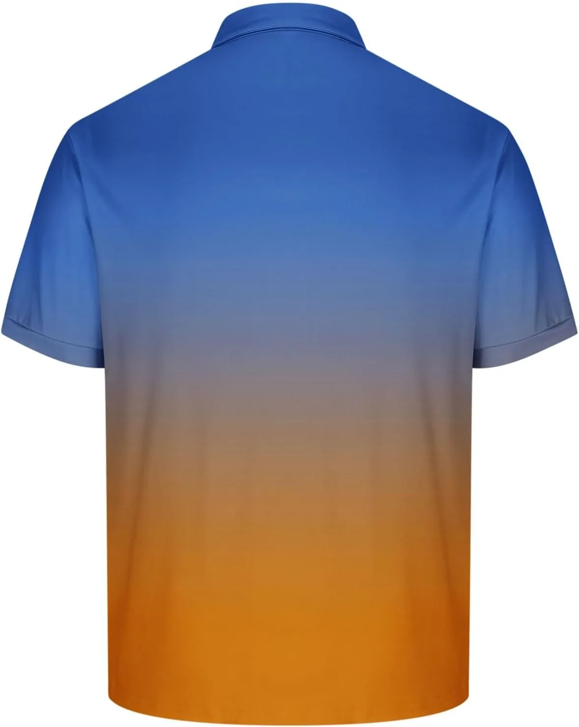 Polo Shirts for Men Short Sleeve Button Down Collar Gradient Tees Dressy Casual Business Work Tshirt Summer Golf Tops