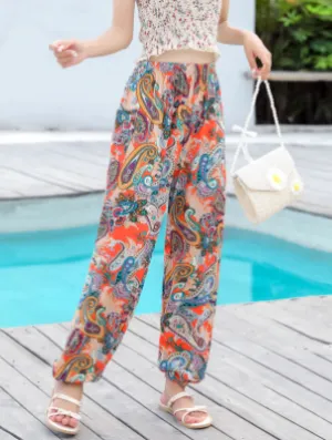 Princess Floral Bell-bottoms Casual Pants