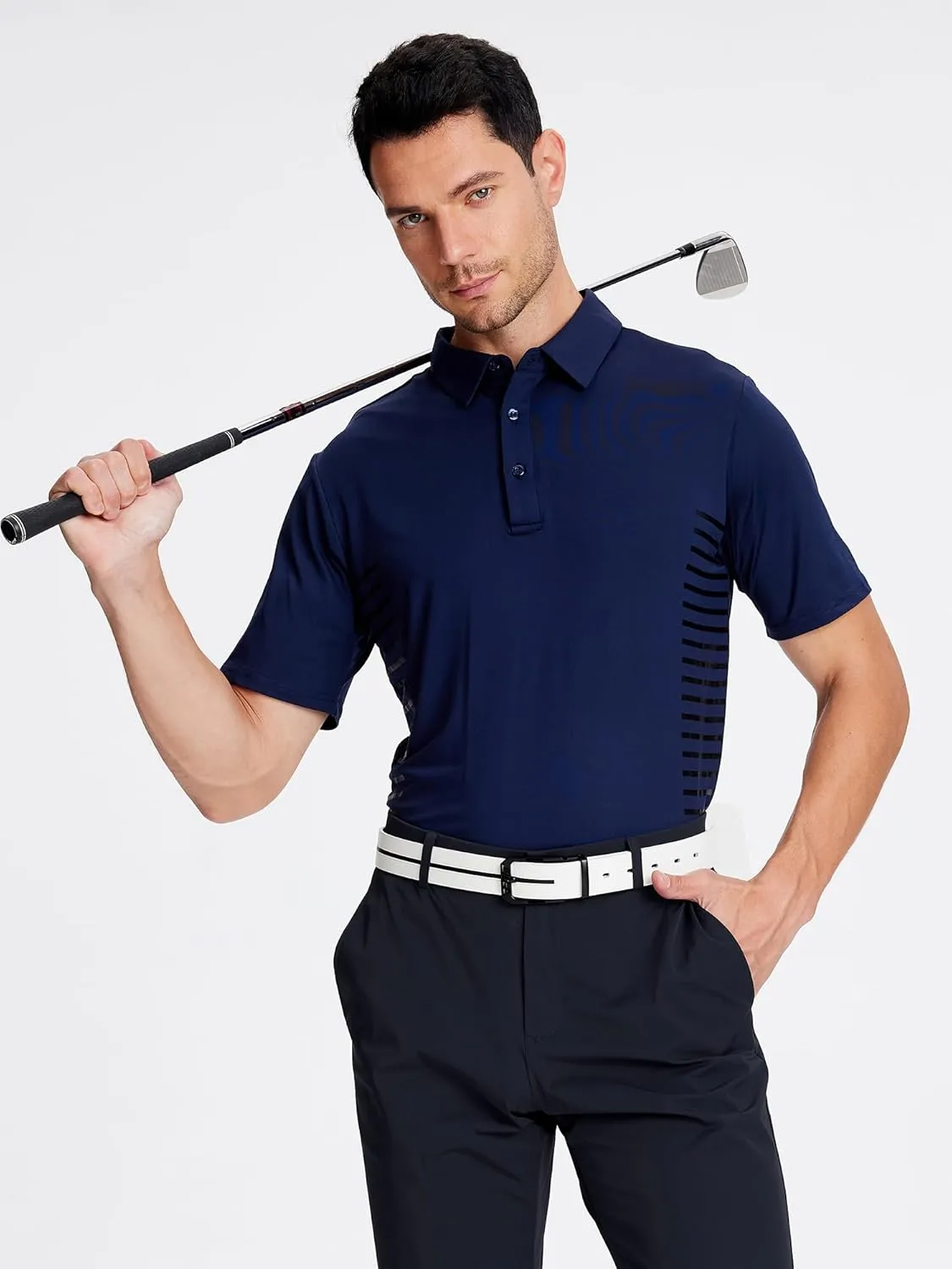 SAMERM Golf Shirts for Men Dry Fit Short Sleeve Mens Golf Shirt Performance Moisture Wicking Polo Shirts for Men