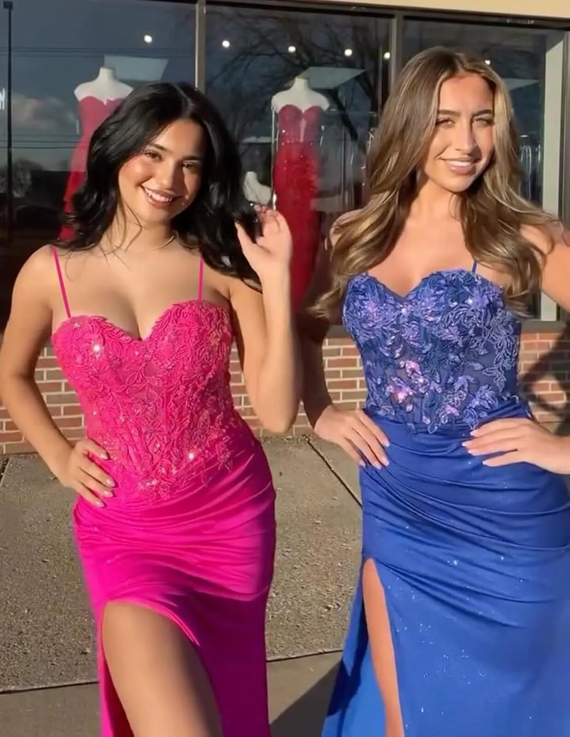 Satin Mermaid Corset Prom Dresses for Women Teens Sparkly Floral Long Formal Evening Gown with Slit