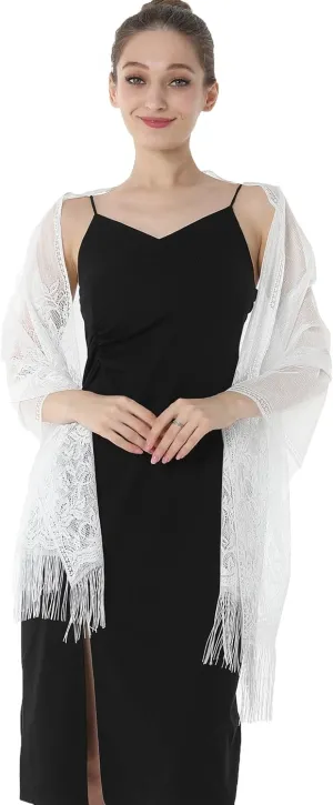 Shawls and Wraps for Evening Dresses Lace Scarfs for Women Pashmina Wedding Formal Shawl