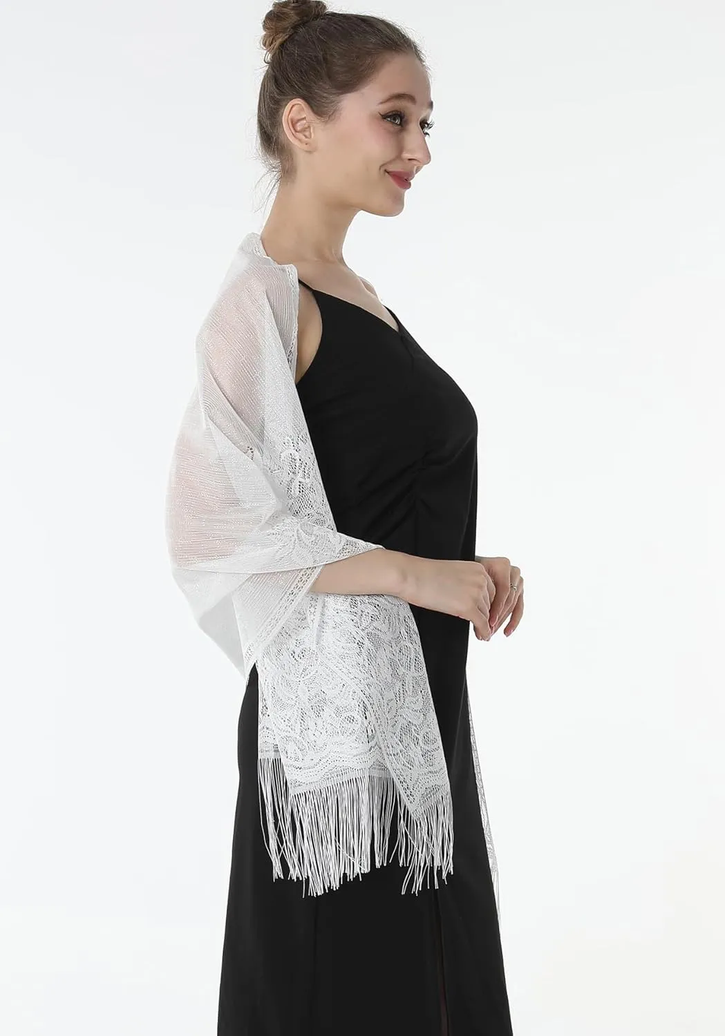 Shawls and Wraps for Evening Dresses Lace Scarfs for Women Pashmina Wedding Formal Shawl