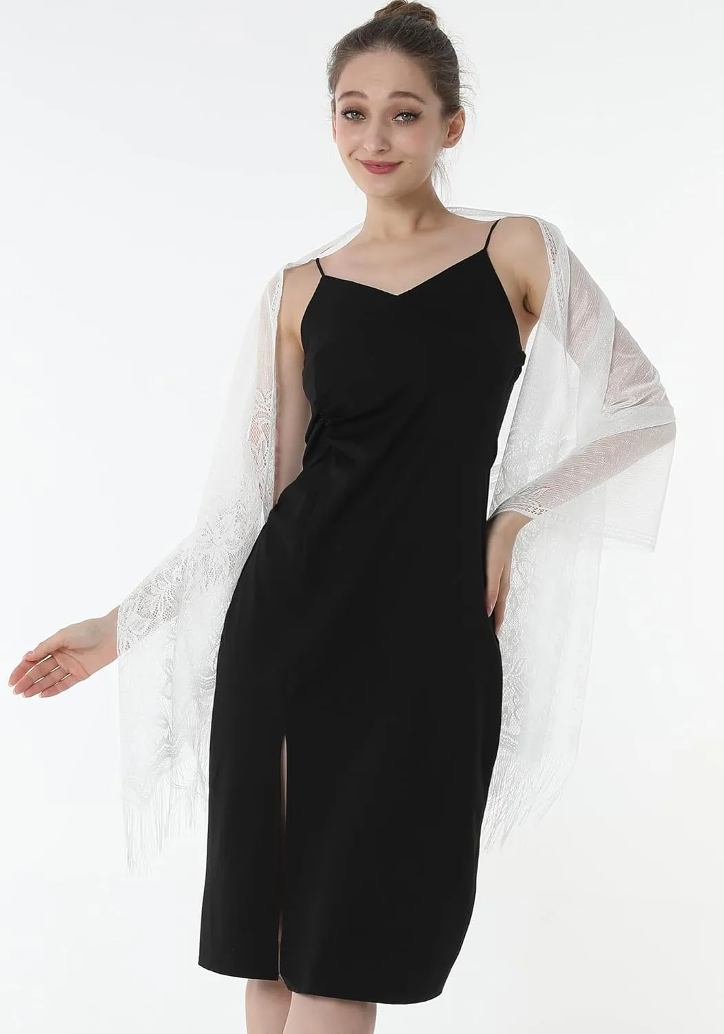 Shawls and Wraps for Evening Dresses Lace Scarfs for Women Pashmina Wedding Formal Shawl