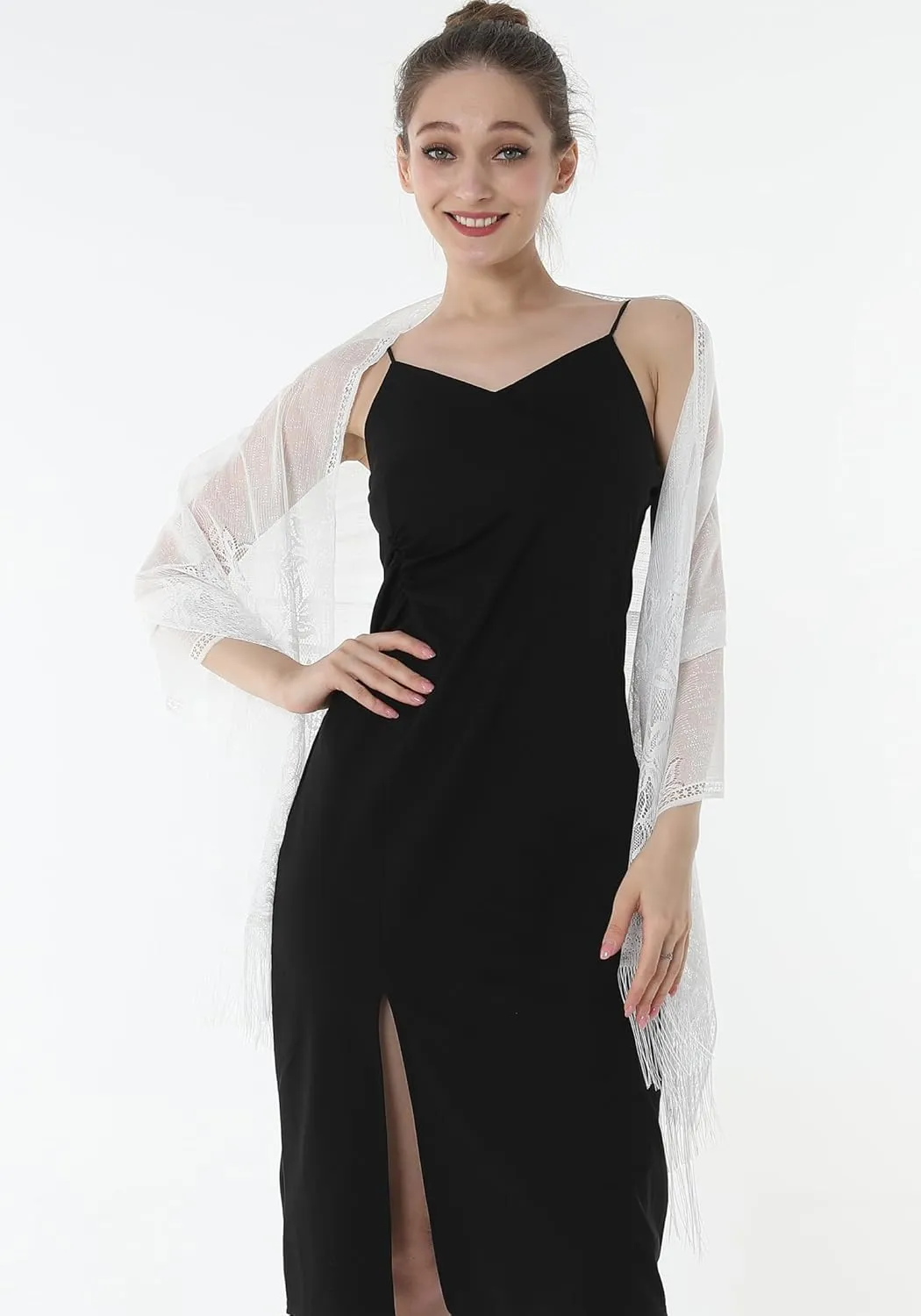Shawls and Wraps for Evening Dresses Lace Scarfs for Women Pashmina Wedding Formal Shawl