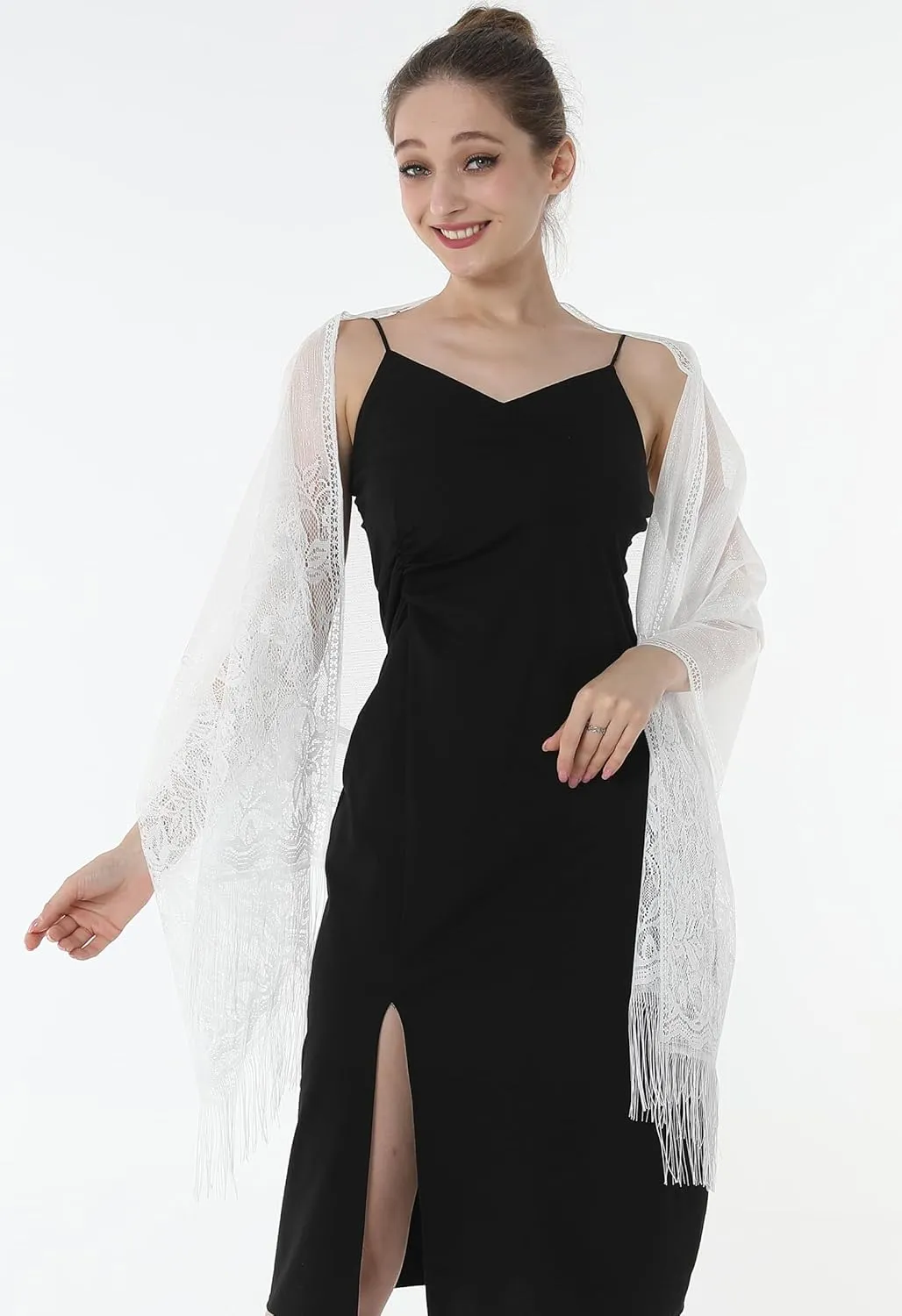 Shawls and Wraps for Evening Dresses Lace Scarfs for Women Pashmina Wedding Formal Shawl