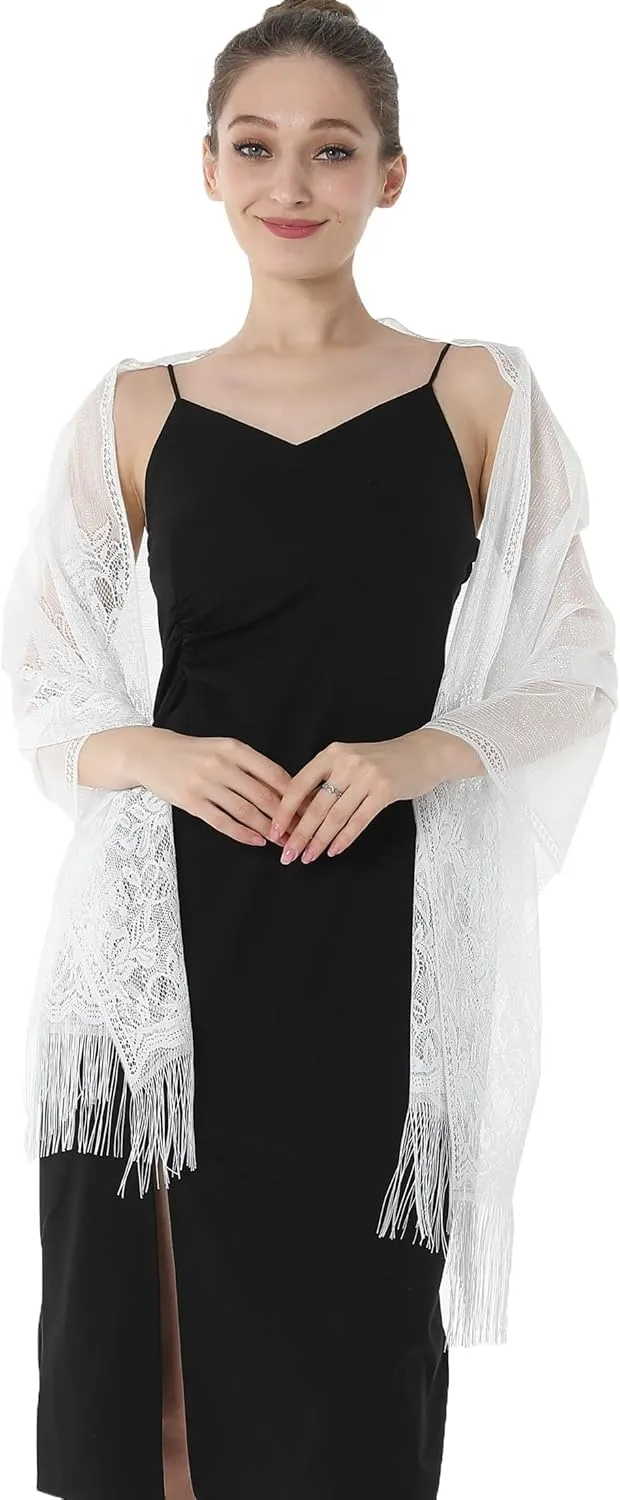 Shawls and Wraps for Evening Dresses Lace Scarfs for Women Pashmina Wedding Formal Shawl