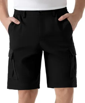 SIX ISLANDS Men's Cargo Shorts 9" Inseam Elastic Waistband Casual Relaxed Fit Work Shorts with 6 Pockets