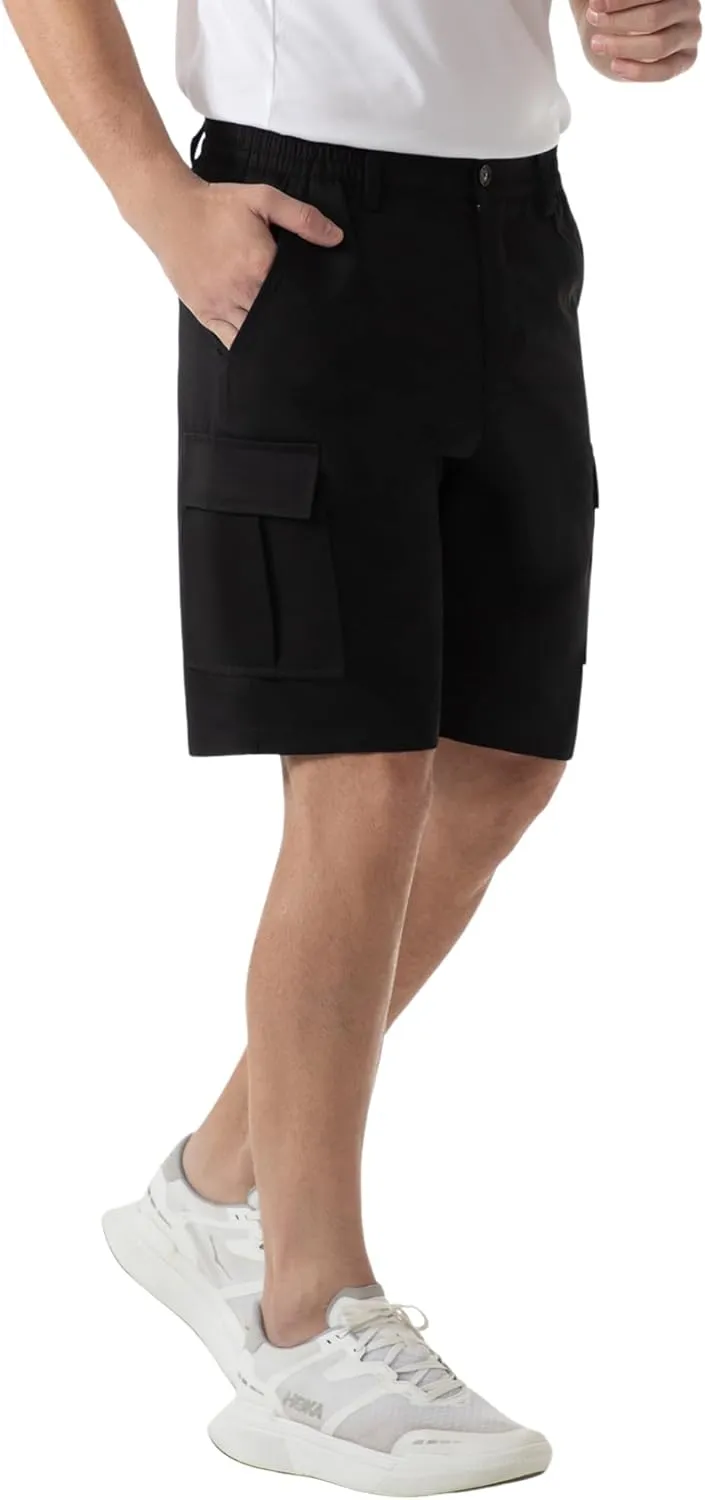 SIX ISLANDS Men's Cargo Shorts 9" Inseam Elastic Waistband Casual Relaxed Fit Work Shorts with 6 Pockets