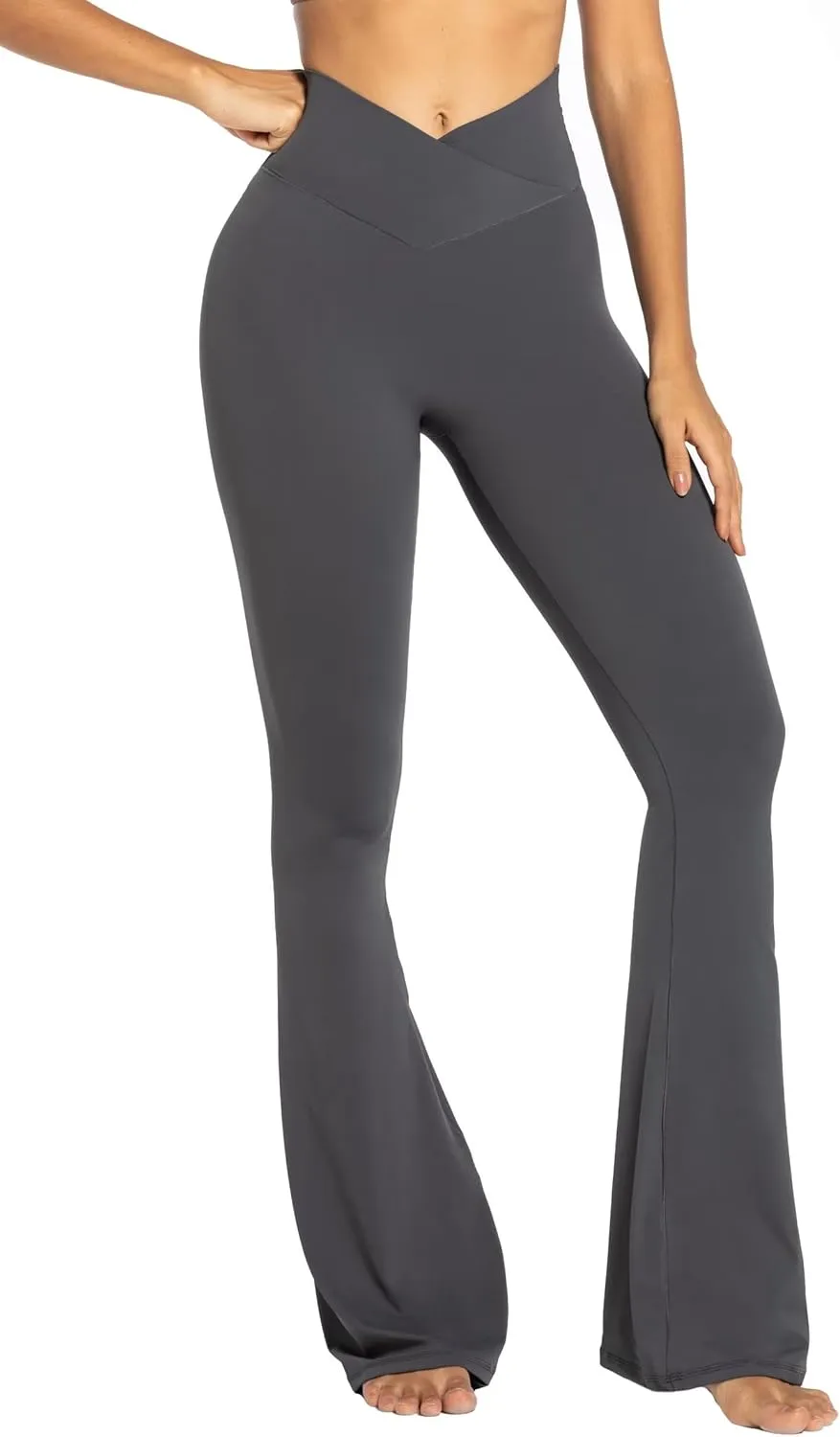 Sunzel Womens Flare Leggings No Front Seam Flare Yoga Pants with Tummy Control Crossover High Waist - 28" / 30" / 32" / 34"