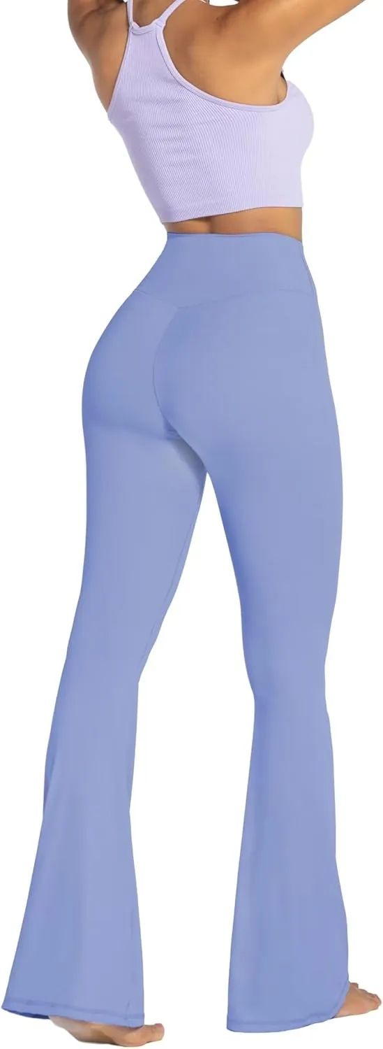 Sunzel Womens Flare Leggings No Front Seam Flare Yoga Pants with Tummy Control Crossover High Waist - 28" / 30" / 32" / 34"